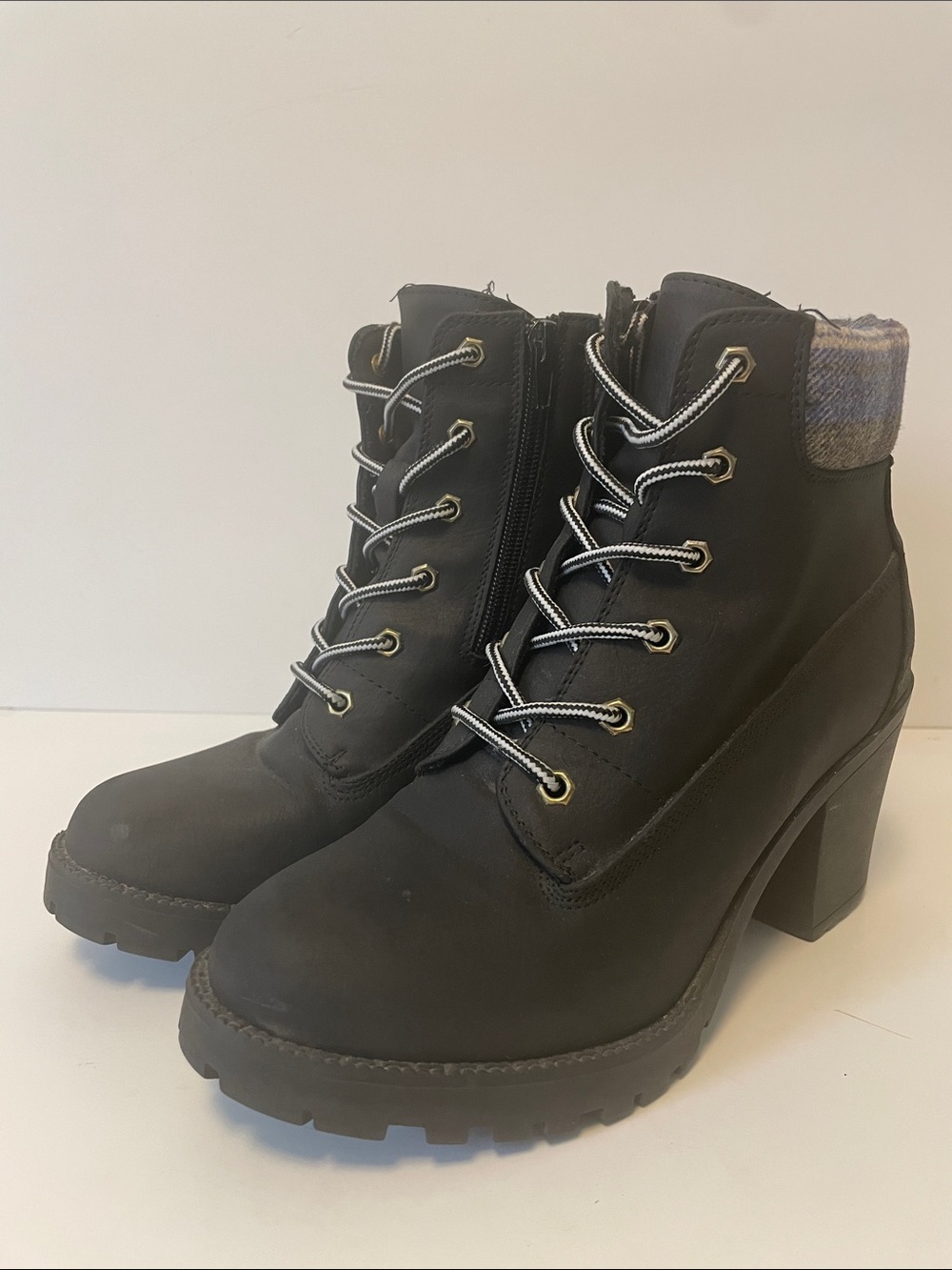 Zigi Soho Black Combat Boots with Chunky Heel